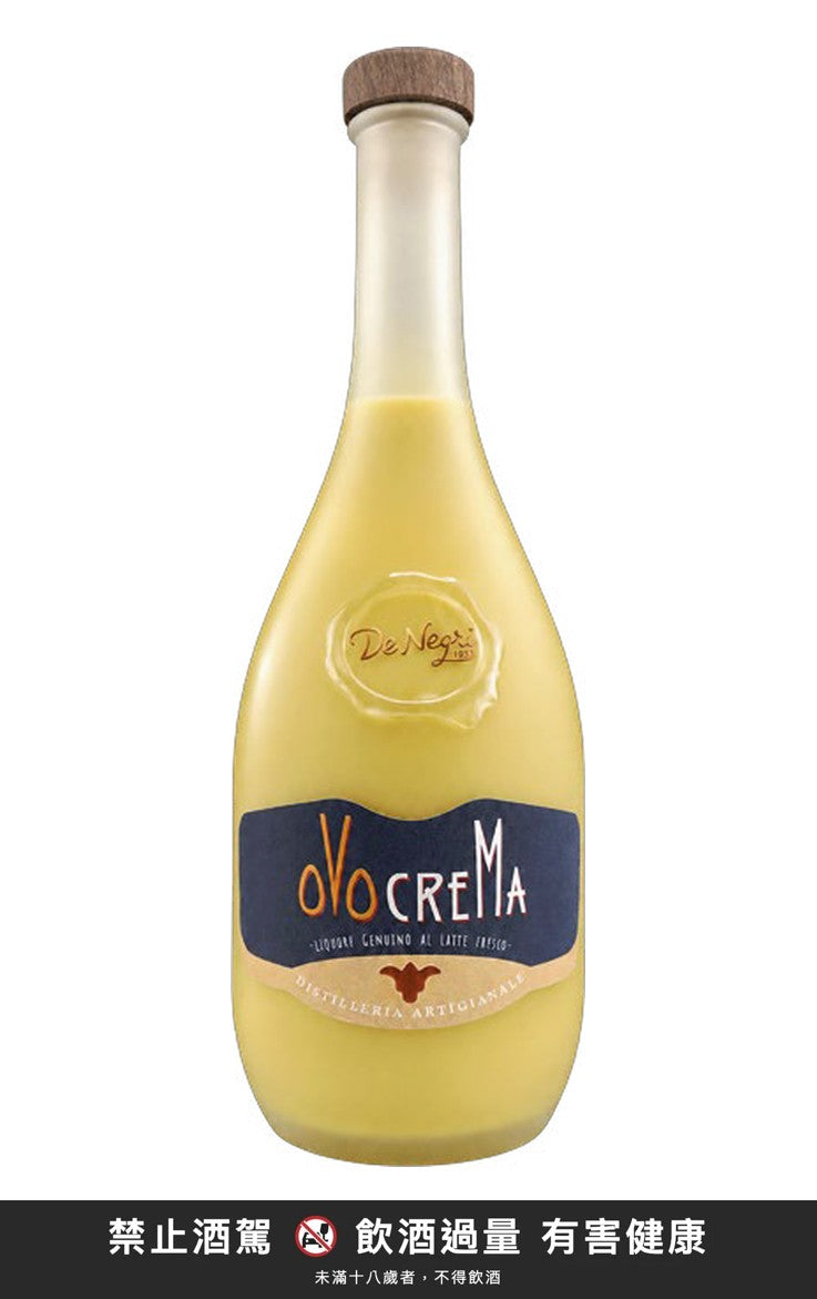De Negri {'t': 'De Negri OvoCrema 700ml', 'h': "Crema di liquore all'uovo, con latte e tuorli", 'b': "Liquore cremoso all'uovo della tradizione, preparato con latte fresco e tuorli. 16% vol. Ottimo anche per rifinire dolci e gelati.", 'm': "Liquore all'uovo con latte e tuorli."} 700ml|禁止酒駕 飲酒過量有害健康