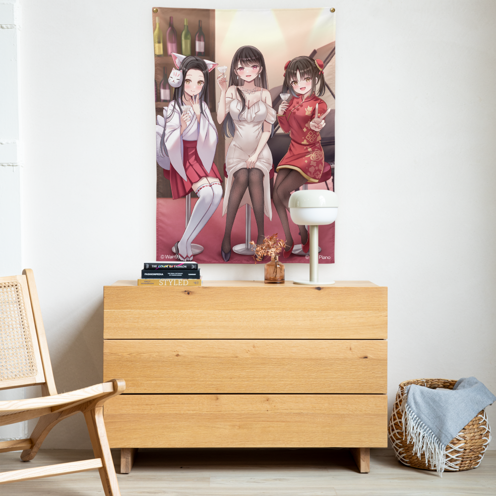 Pan Piano with Friendsタペストリー設置例・家具は付属しません/掛布展示,家具不包含/Tapestry display; furniture not included