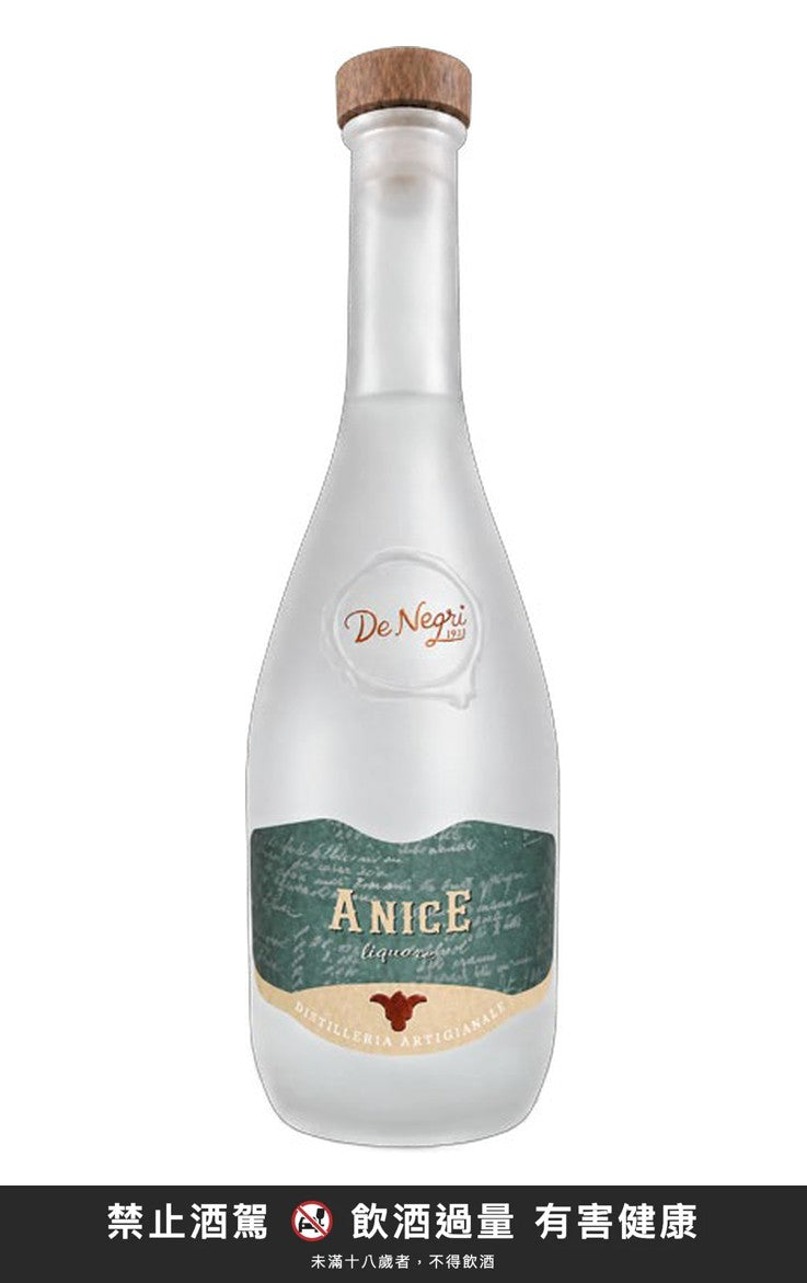 De Negri {'t': 'De Negri Anice 500ml', 'h': "Liquore all'anice, perfetto anche in pasticceria", 'b': "Liquore all'anice, 48% vol. Fa parte della linea Creme, con un contenuto zuccherino più alto per un ottimo rendimento in pasticceria e gelateria.", 'm': "Liquore all'anice."} 500ml｜禁止酒駕 飲酒過量有害健康